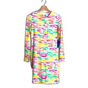 ibkul ladies long sleeve multi color tennis golf dress in deidra size XS